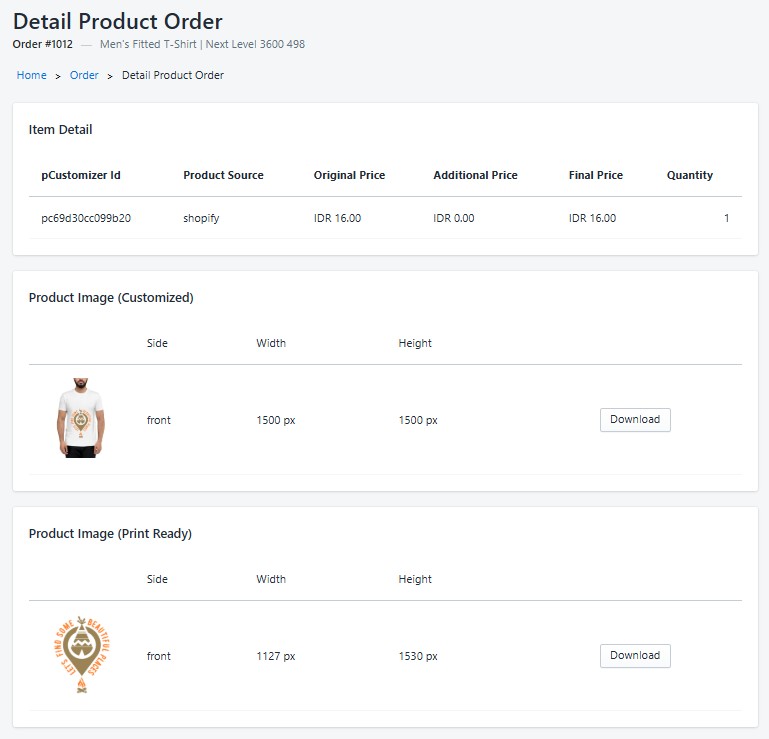 Screenshot of the product customizer editor showing the canvas with a product mockup and design tools panel