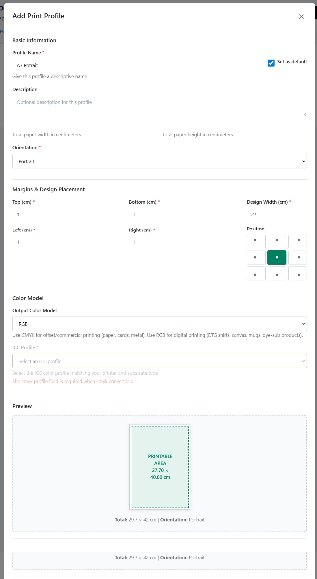 Screenshot of the product customizer editor showing the canvas with a product mockup and design tools panel