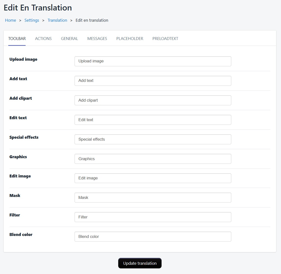 Screenshot of the product customizer editor showing the canvas with a product mockup and design tools panel