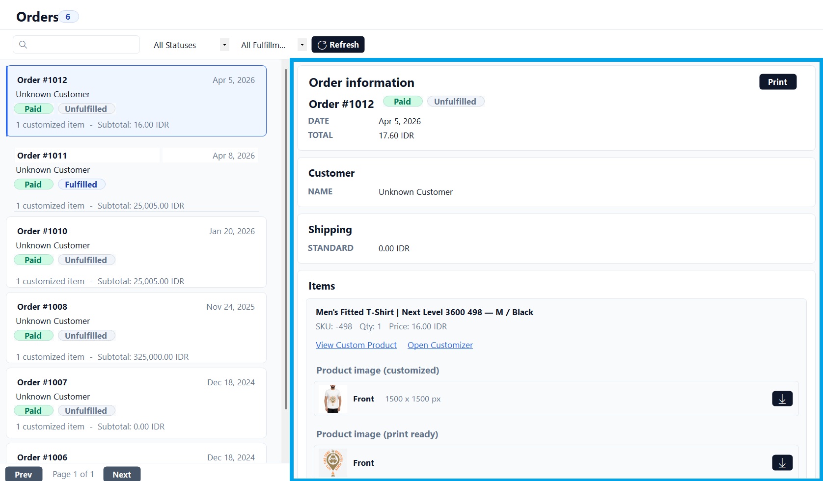 Screenshot of the product customizer editor showing the canvas with a product mockup and design tools panel